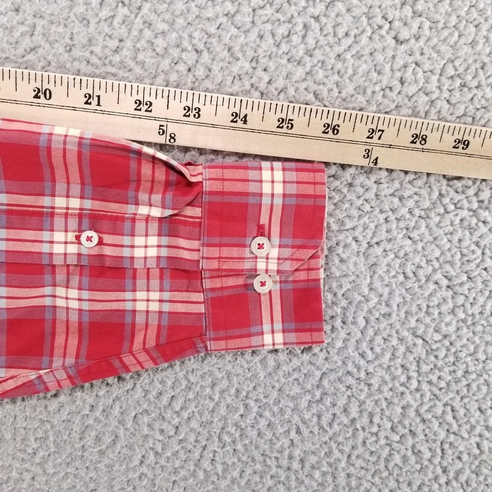 Southern Tide Shirt Mens Large Red Plaid Stretch Sport Classic Fit Button Down